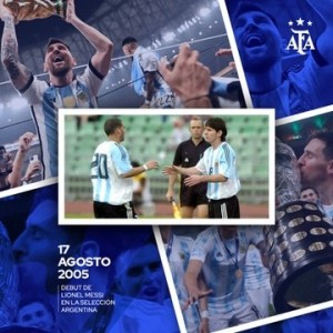 一段传奇的开始！梅西上演国家队首秀20周年，阿根廷官方发图纪念